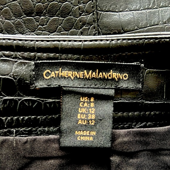 Catherine Malandrino Black Leather Skirt Size 8 - Picture 3 of 5
